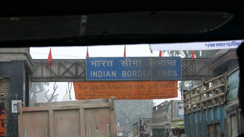 A Signboard at the Indo-Nepal border Photo- South Asian Voices