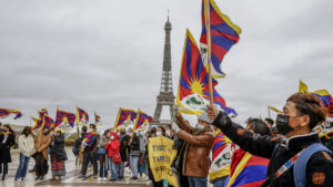 Tibetans, Uighurs, Taiwanese, Vietnamese, Mongolians, Hong Kongers and supporters gathered near the iconic Eiffel Tower in Paris, France to protest against the brutality and the human rights violations in their native countries by the Chinese government on Sunday (Septemeber 27, 2020) Phayul Photo by Norbu Wangyal T.