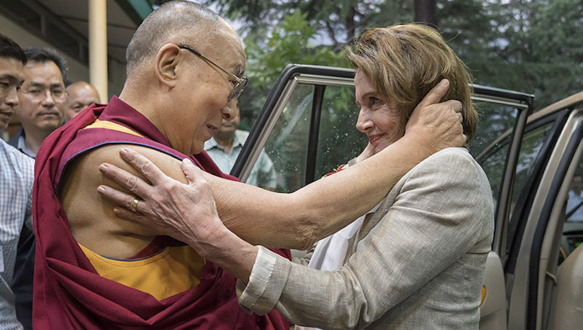 His Holiness the Dalai Lama and Speaker Nancy Pelosi at Dharamshala in May 2017 (OHHDL)