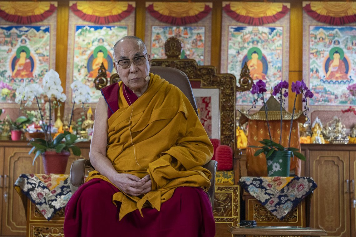 His Holiness the Dalai Lams at Bodh Gaya, Bihar on January 11, 2019. Photo- OHHDL