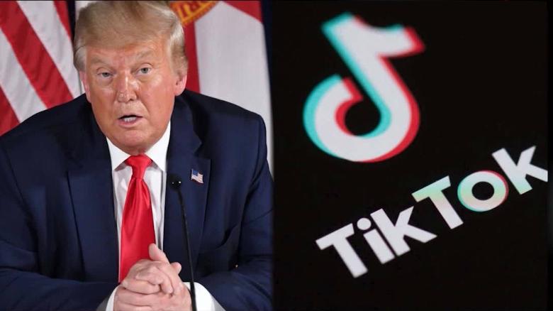 President Trump;s executive orders prohibit dealings by US citizens with the Chinese owned Tiktok and Wechat (photo CNN)