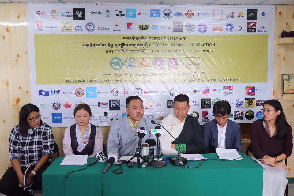 Tibetan NGOs urge IOC to reverse decision to let China host the 2022 Winter Olympics on Wednesday in Dharamshala (Photo- Lobsang Tenchoe)