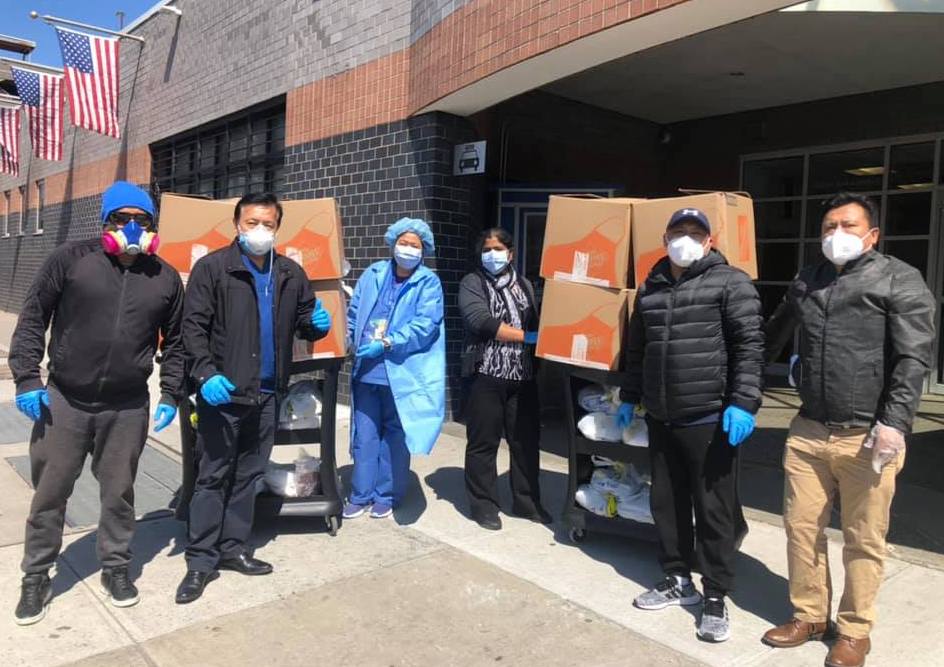 Tibetans delivering home-cooked meals to hospitals in NY city. Photo -The Tibetan Community of NY&NJ