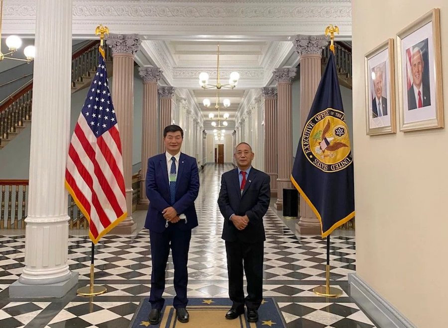 CTA President Lobsang Sangay and representative Ngodup Tsering at the US White House on Friday (Photo- CTA)