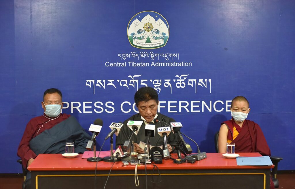 Commissioners of the EC during the press conference at Gangchen Kyishong, Dharamshala on August 5, 2020 (Photo-CTA)