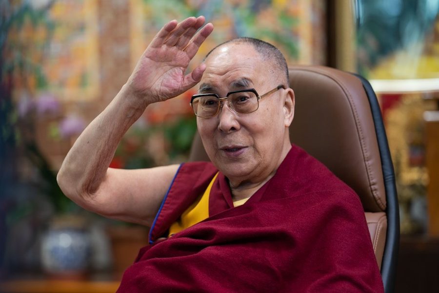 His Holiness the Dalai Lama speaking to a virtual audience from his residence on Sep 28 (Photo- OHHDL)