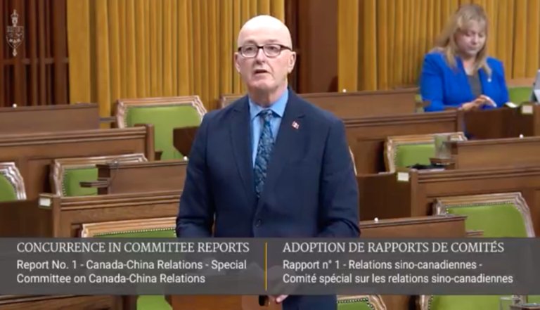 MP David Sweet during his address at the House of Commons (Photo- CTA)