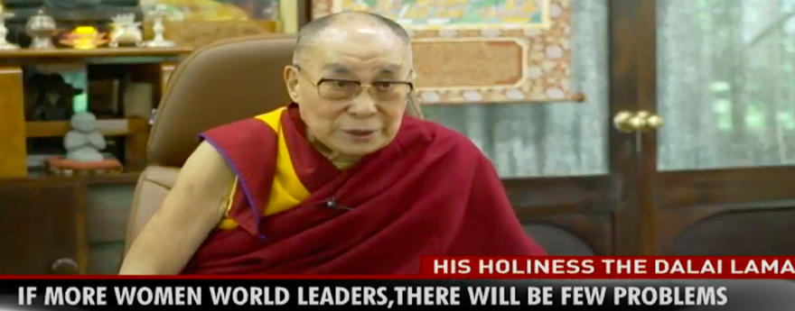Screengrab of His Holiness the Dalai Lama during the interview with NDTV