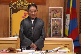 Speaker Pema Jungney addresses the ninth session oF the 16th TPiE (Phayul photo- Kunsang Gashon)