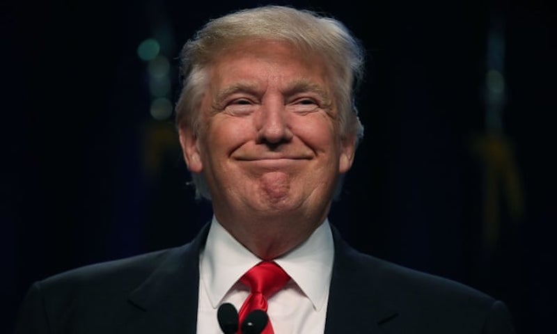 US President Donald Trump smiles (The Guardian)